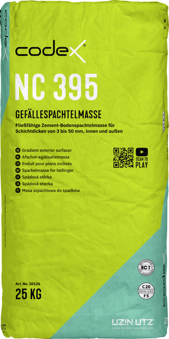CODEX NC 395 – Vloeibare cement-vloeregalisatiemortel 3–50 mm